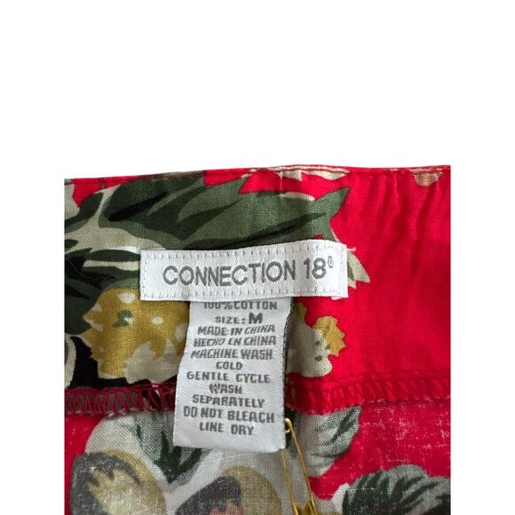 Vintage Connection 18 Red Hawaiian Floral Skirt Sz M NWT - Picture 2 of 6